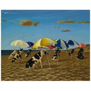 Koeien op het strand