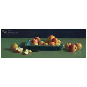 Blauwe bak met appels