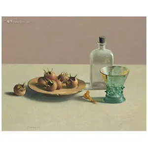 Stilleven met glaswerk en mispels