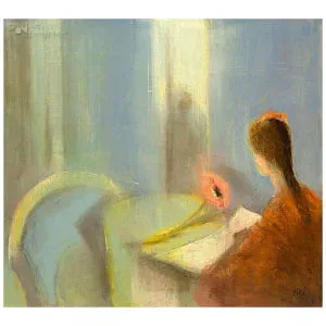 Jonge vrouw met bloem