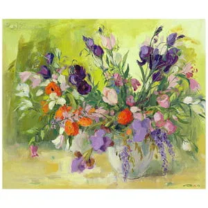 Paars bloemstilleven