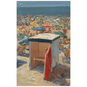 Strandhuis op zomerse dag