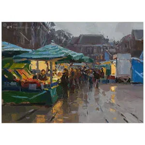 Weerspiegeling op de Vismarkt