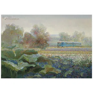 Blauwe Engel in Frans landschap