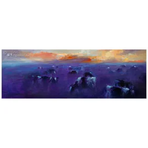 Koeien in avondlicht