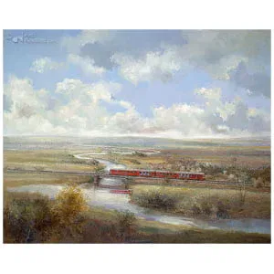 Blauw Engel in Romantisch landschap