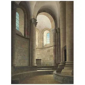 Kooromgang van de kerk in Conques, F