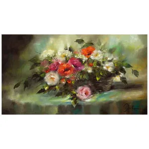 Pioenen in een mandje