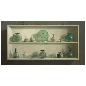 Romeins glas in kast