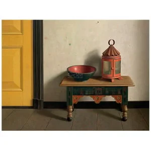 In de keuken van De Weem in Westeremden (compositie met gele deur)