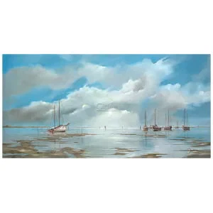 De bruine vloot op het blauwe Wad