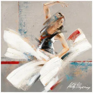 een schilderij van een vrouw op een surfplank