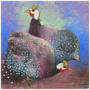 een tekening van twee vogels die op elkaar zitten