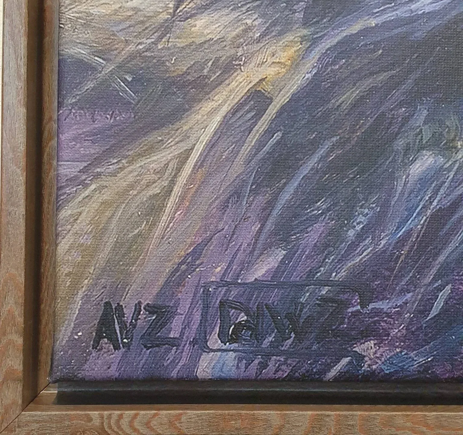 een schilderij van een vliegtuig dat door de lucht vliegt