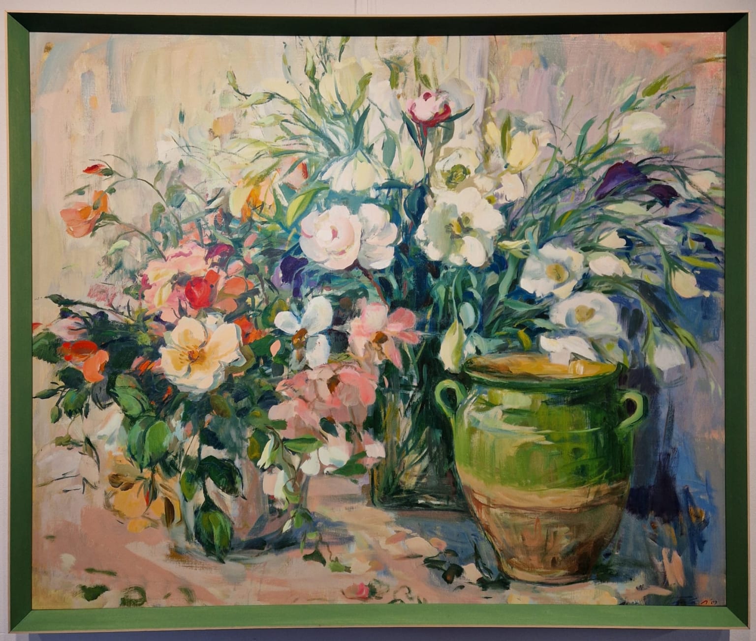 Carla Rodenberg, Groene pot en boeket, V