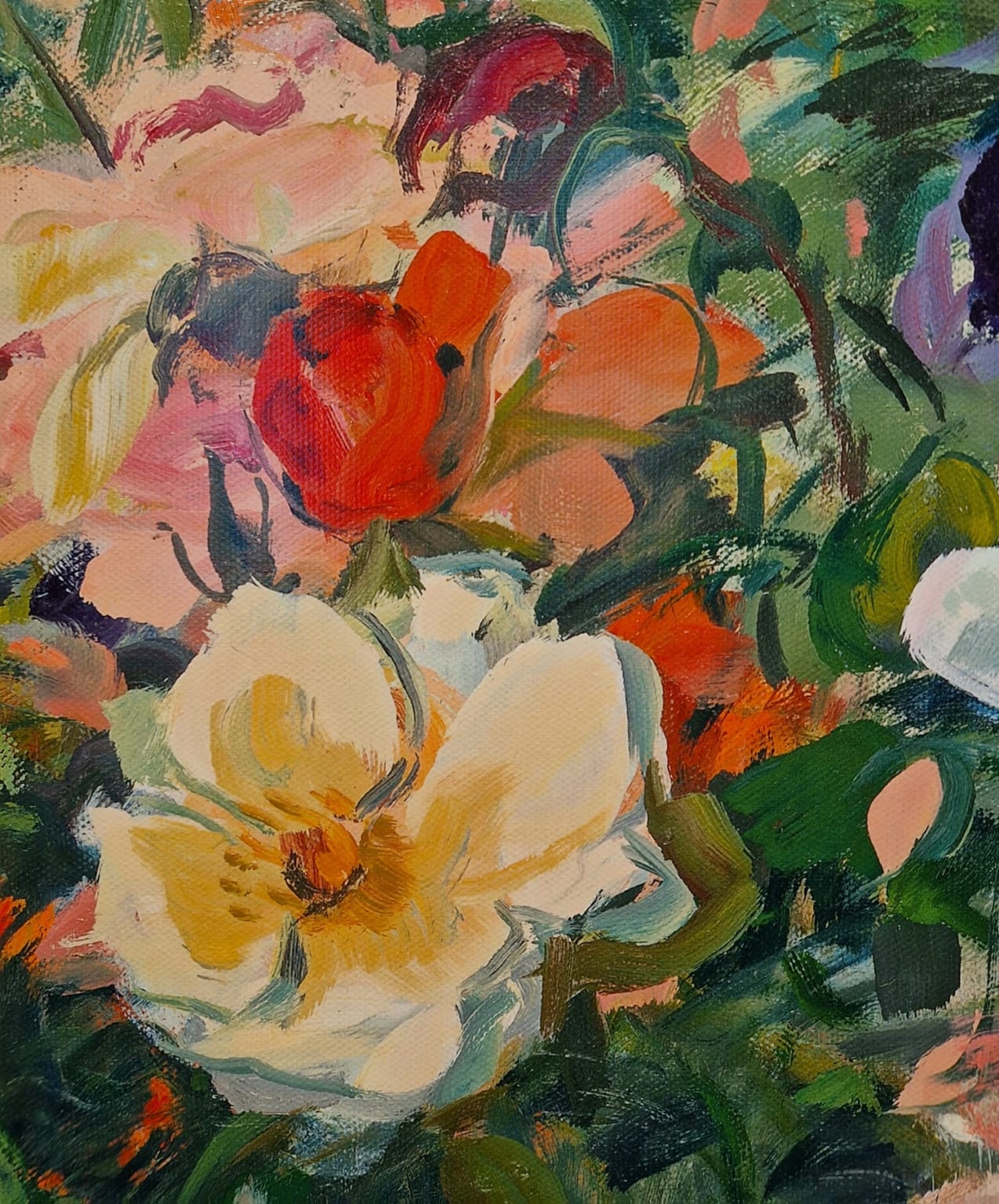 Carla Rodenberg, Groene pot en boeket, detail G