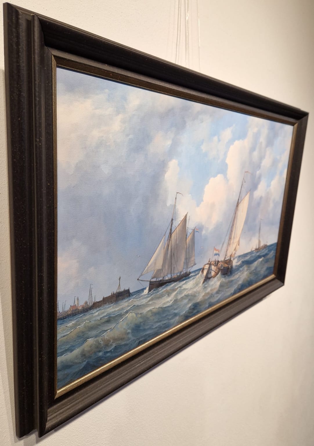 Peter J. Sterkenburg, Zeilschepen voor een haveningang, detail ZK