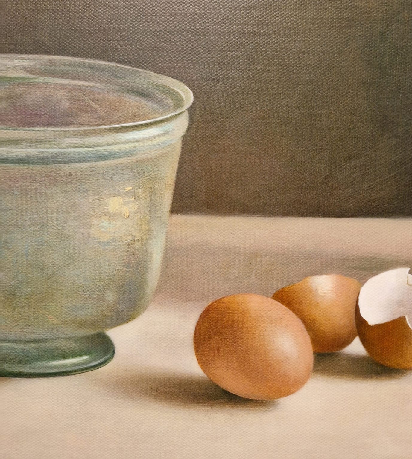 Henk Helmantel, Stilleven met Romeins glas en eieren, detail GI