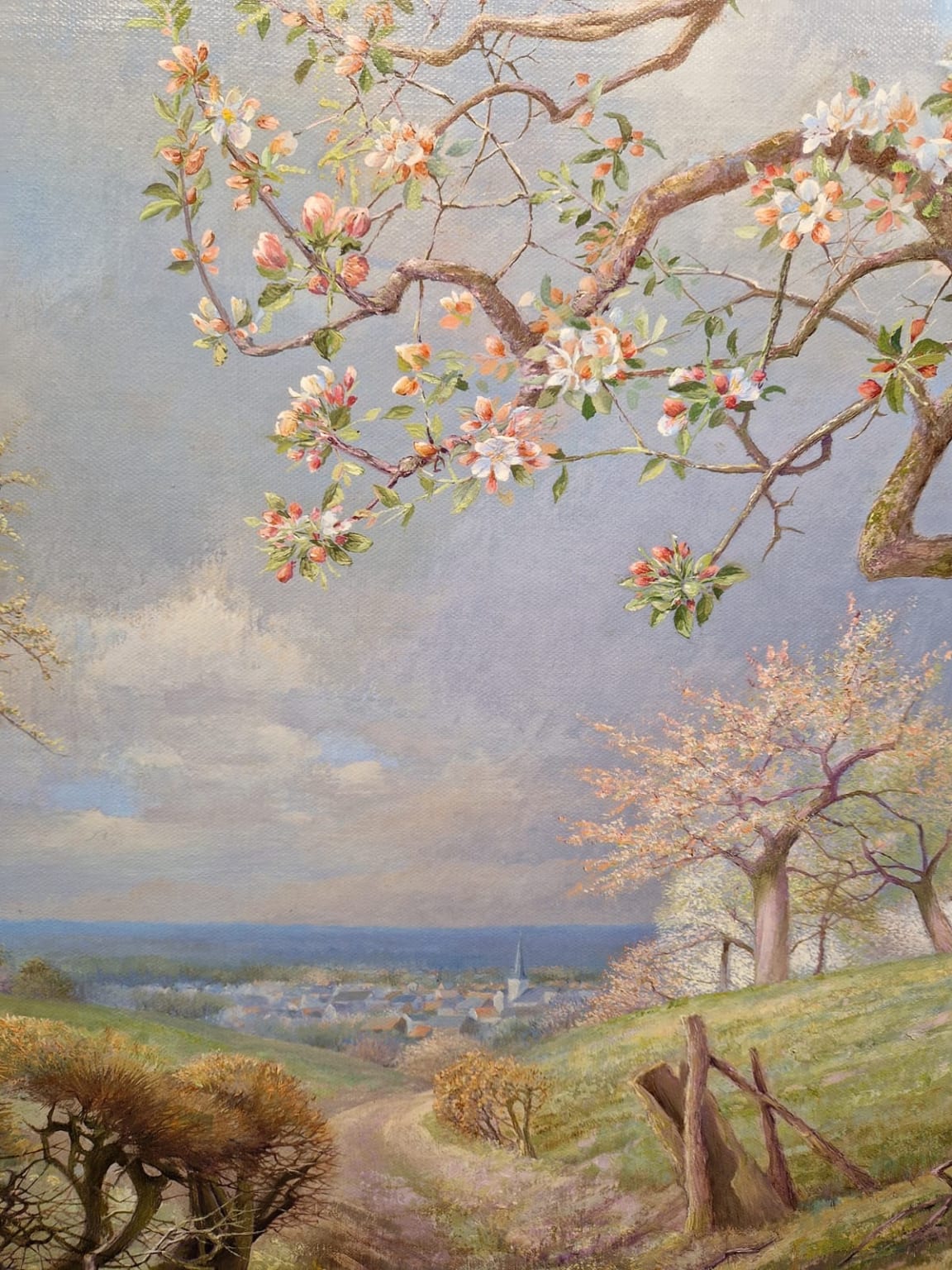 Patrick Creyghton, Bloeiende appelbomen met Maasvallei, detail G