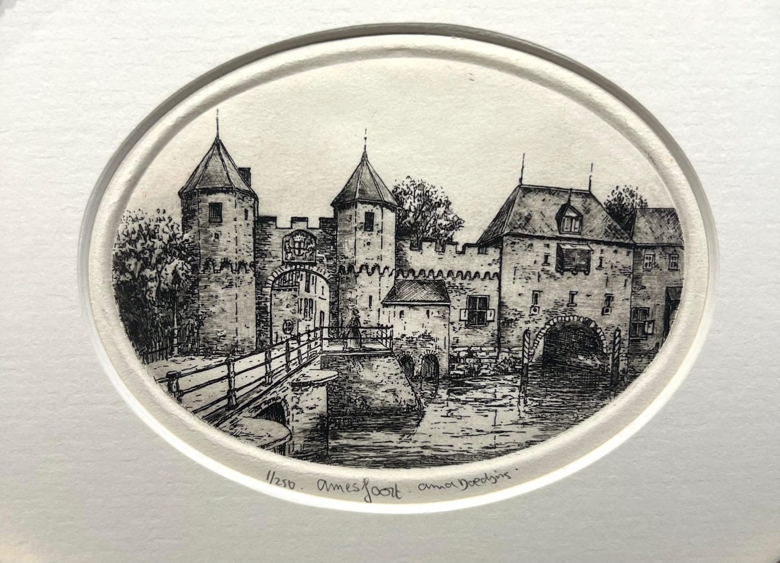 Anna Doedijns, Koppelpoort Amersfoort, ets, detail E