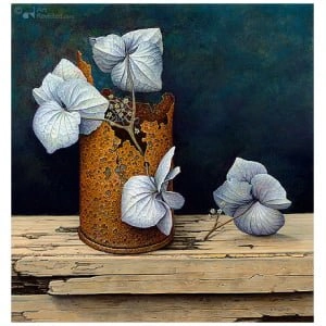 Blikje met Hortensia's