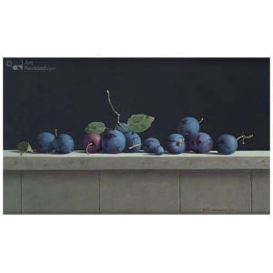 Stilleven met pruimen