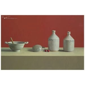 Stilleven met Japansche Zoya en Zaky kruik