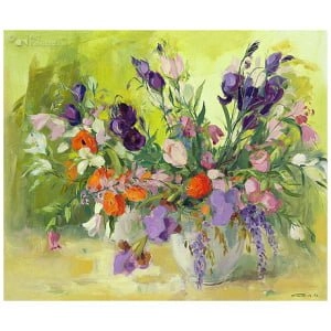 Paars bloemstilleven