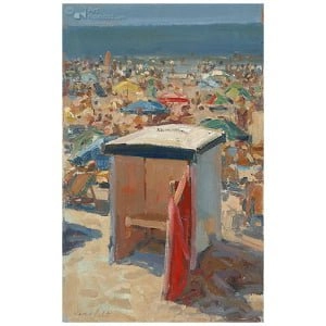 Strandhuis op zomerse dag