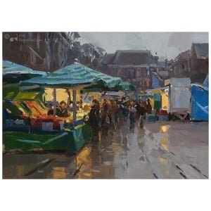 Weerspiegeling op de Vismarkt