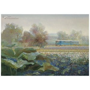 Blauwe Engel in Frans landschap