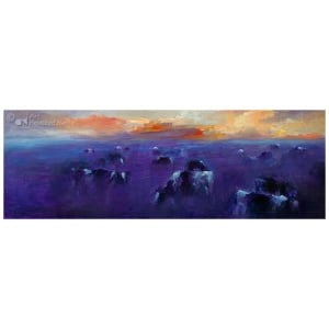 Koeien in avondlicht