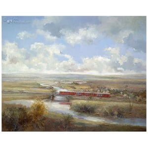 Blauw Engel in Romantisch landschap