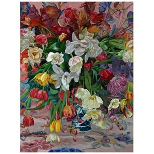 Vaas gekleurde bloemen