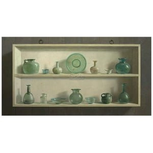 Romeins glas in kast