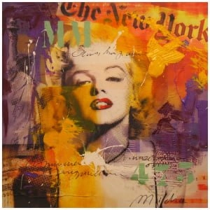 een collage van marilyn monroe op een muur