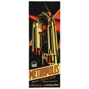 een oude poster die metropolen adverteert