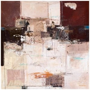 een abstract schilderij met veel verschillende kleuren en vormen