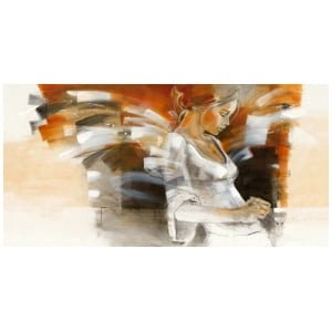 een schilderij van een vrouw in witte jurk