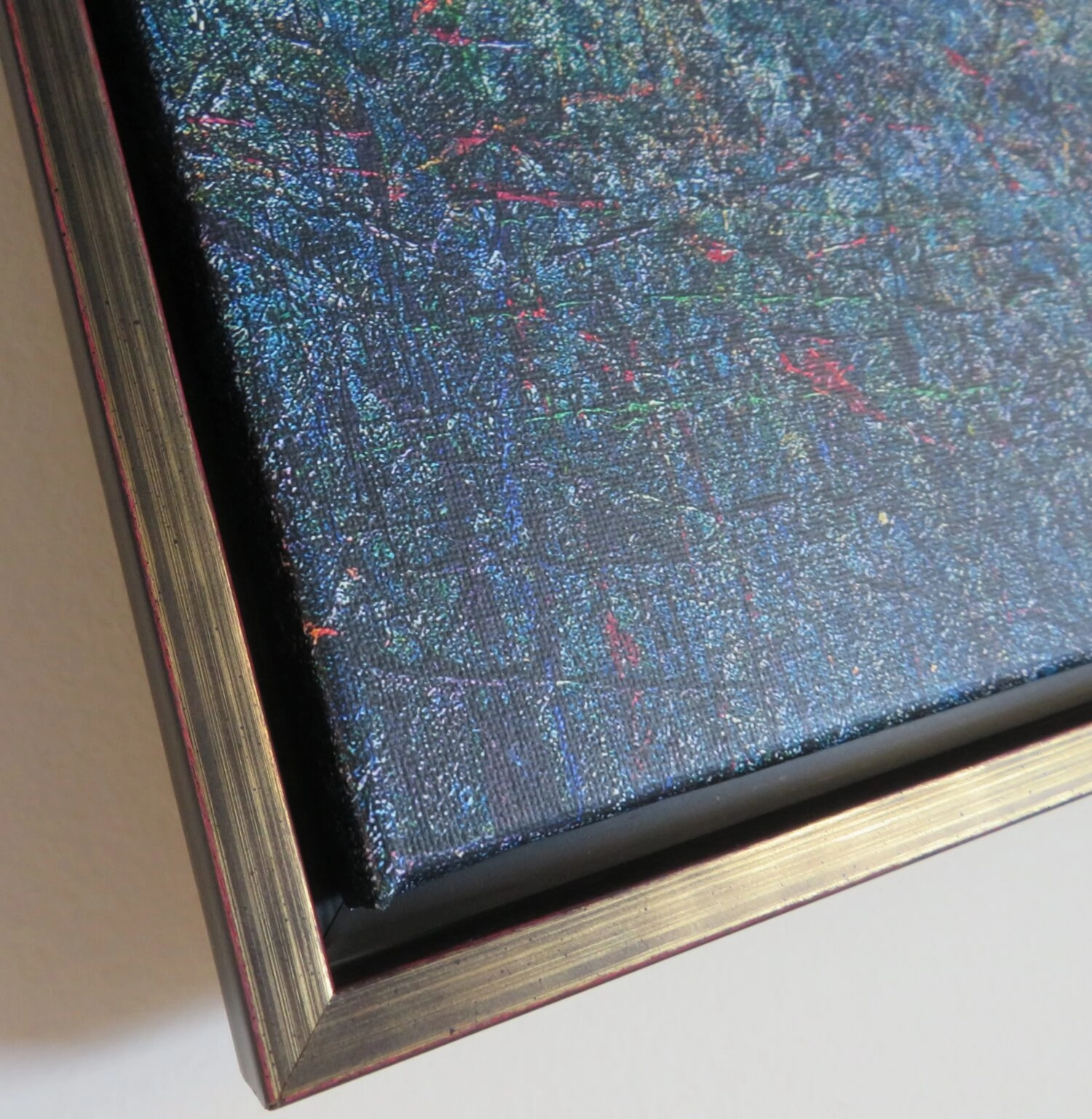 een close-up van een schilderij aan de muur