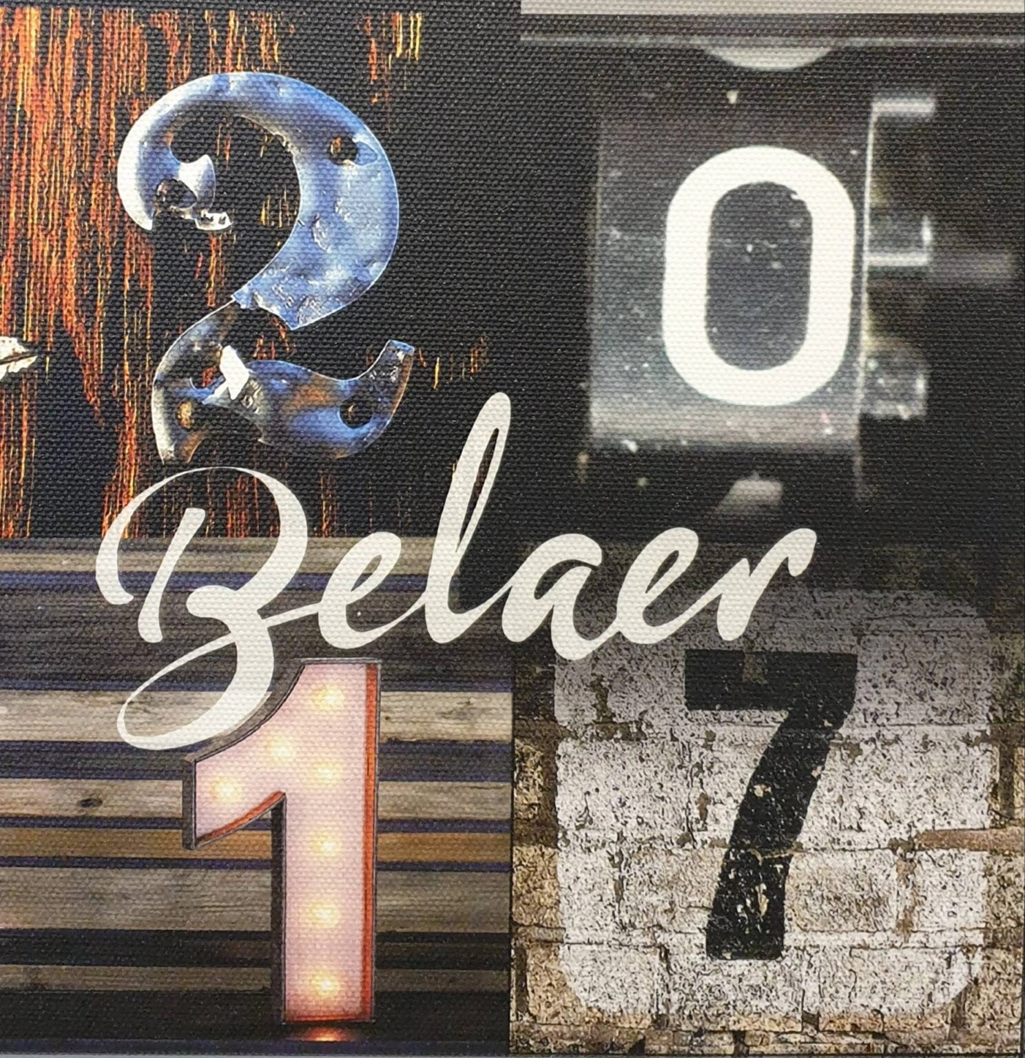 een collage van foto's met het getal zeven