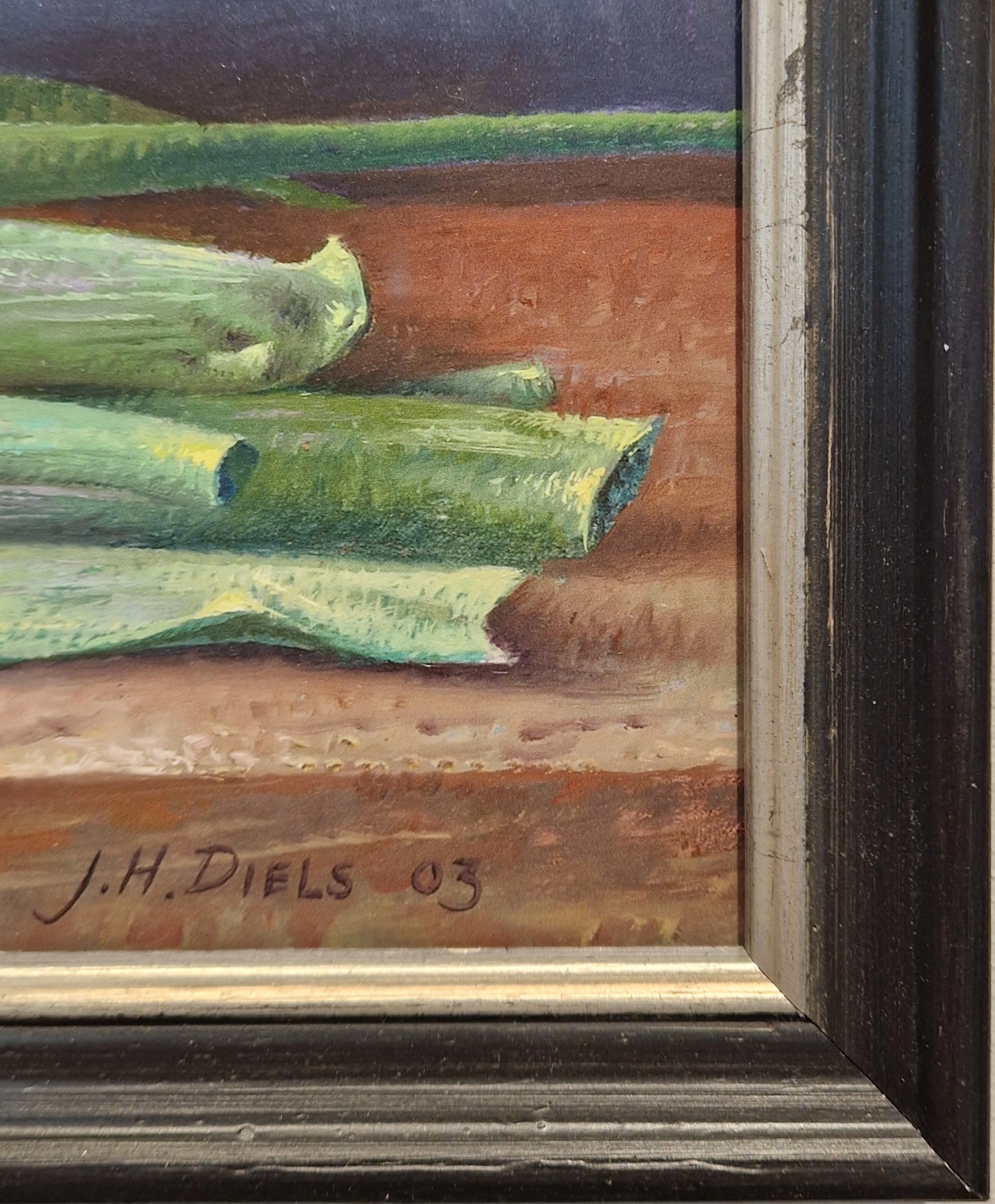 een schilderij van een soort groene plant