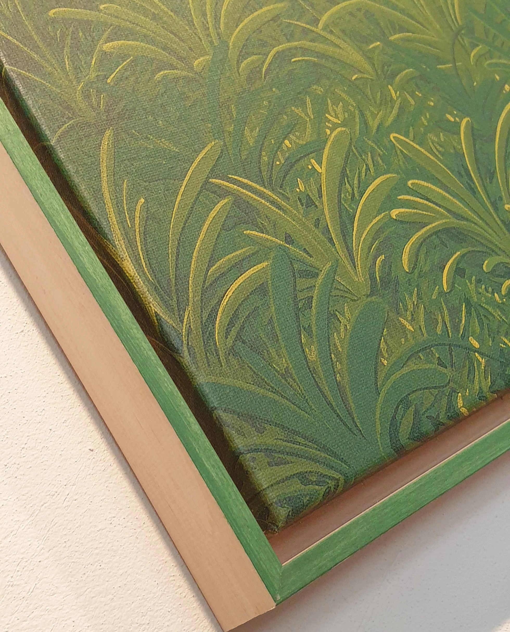 een close-up van een schilderij aan de muur