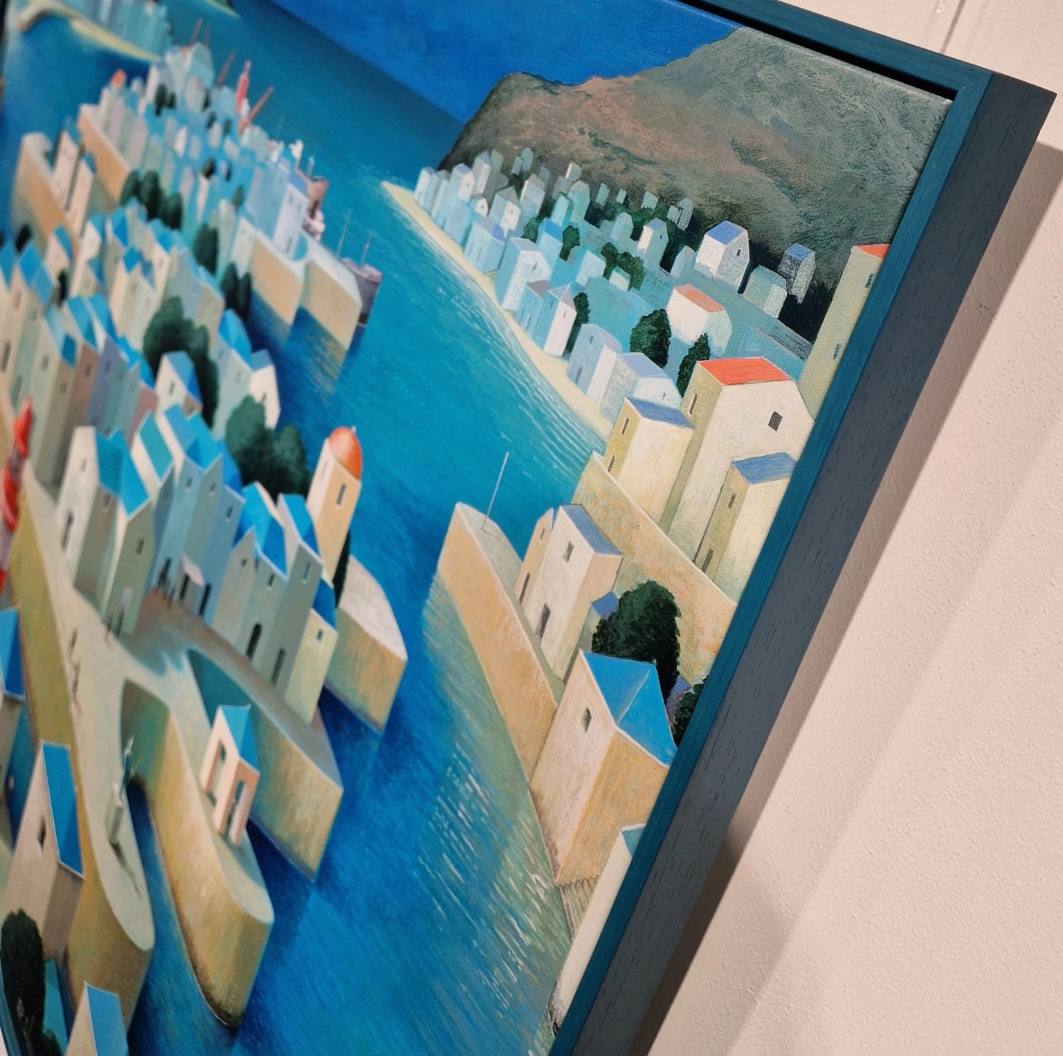 Michiel Schrijver, Een goede boodschap, blauwe alu lijst, detail L