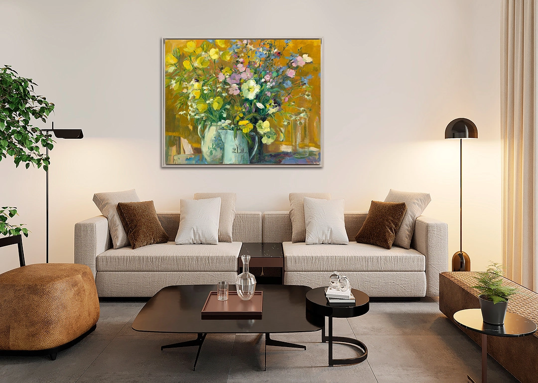 Carla Rodenberg, Geel bloemstilleven, detail HK