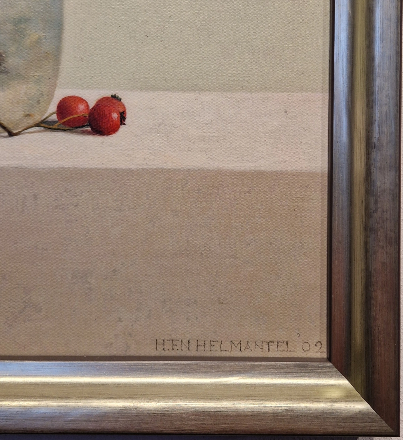 Henk Helmantel, Meidoornbessen in Romeins glas, detail LH