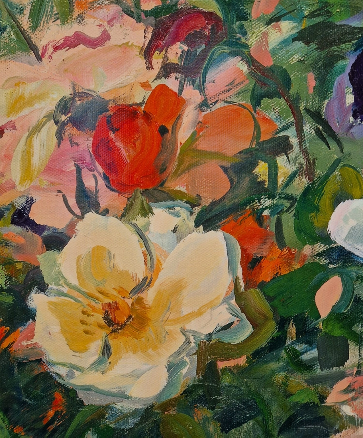 Carla Rodenberg, Groene pot en boeket, detail G