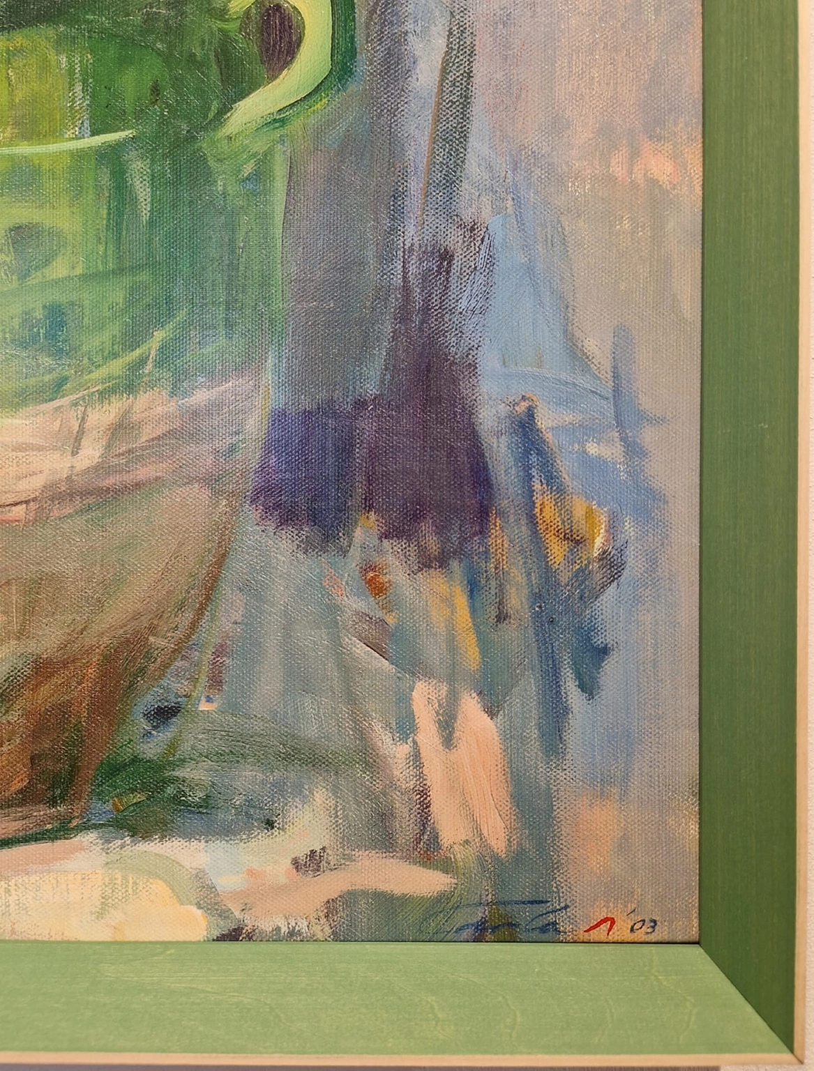 Carla Rodenberg, Groene pot en boeket, detail LH