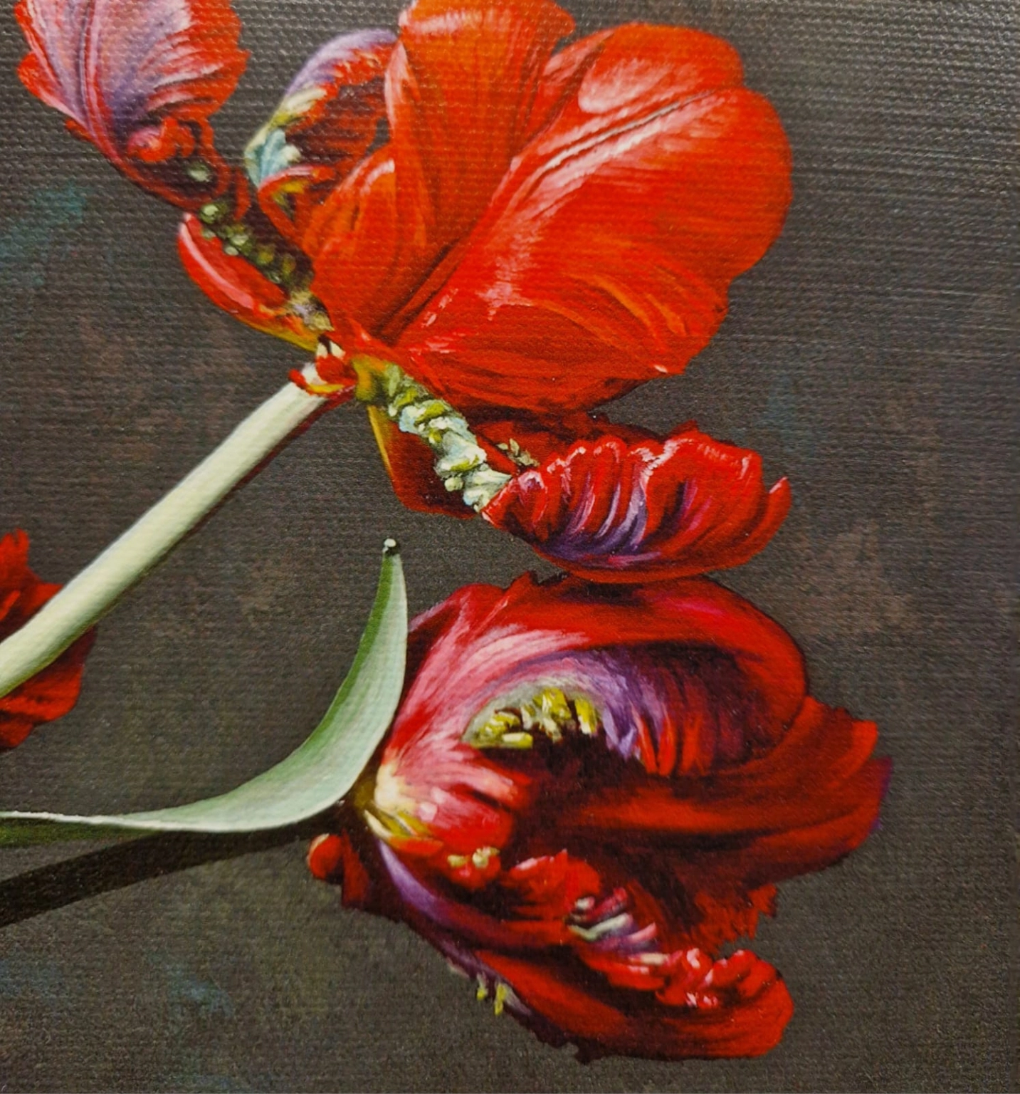 Roman Reisinger, Stilleven met papagaaitulpen, detail G