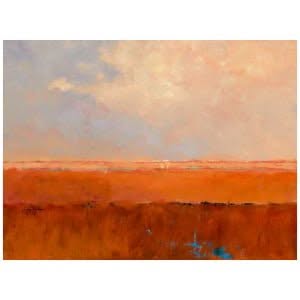 een abstract schilderij van bruine en oranje kleuren